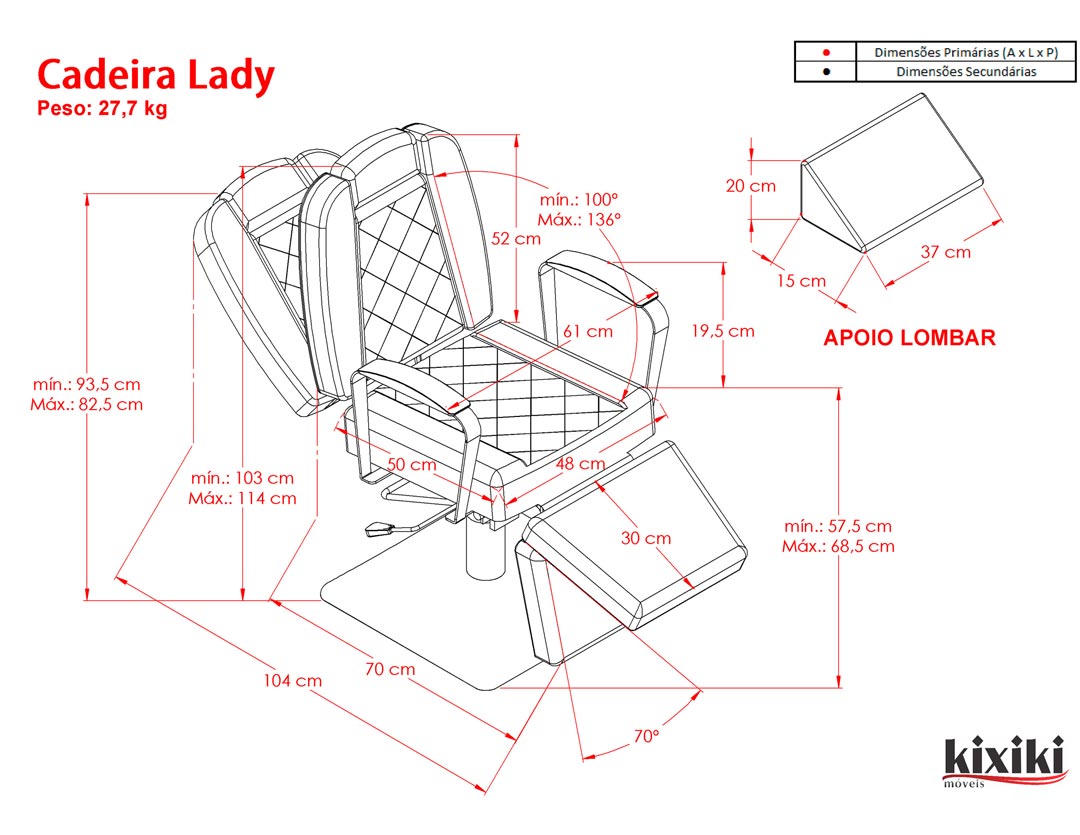 Desenho técnico Cadeira Lady