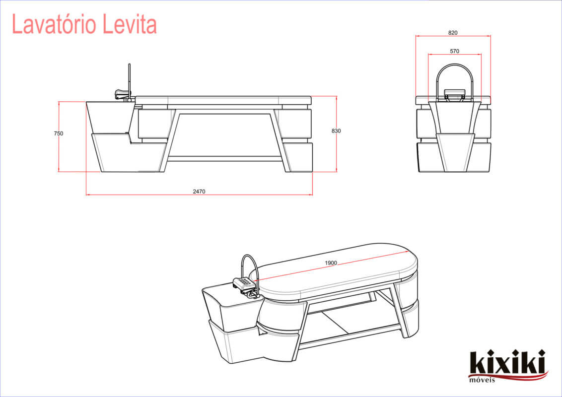 Desenho Tecnico Lavatorio Spa Levita