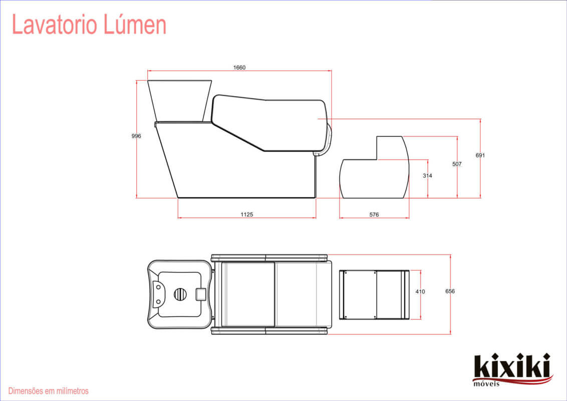 Lavatório Flex Lúmen 1 Desenho Tecnico Lavatorio Lumen
